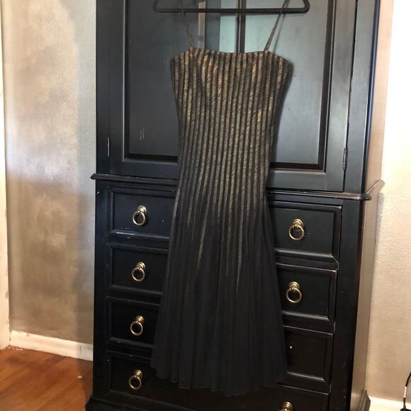 JS Collections WitchCore Goth GoblinCore Metallic Tulle Cocktail Vintage Dress - Picture 1 of 9